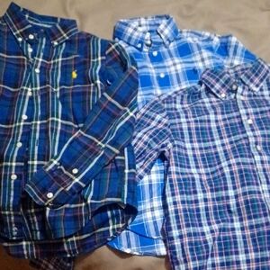 Ralph Lauren Kids Plaid Button Down Shirts - Set Of 3.